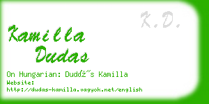 kamilla dudas business card